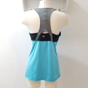 90° Degree Black & Turquoise Halter Racerback Athletic Tank Top Sz M